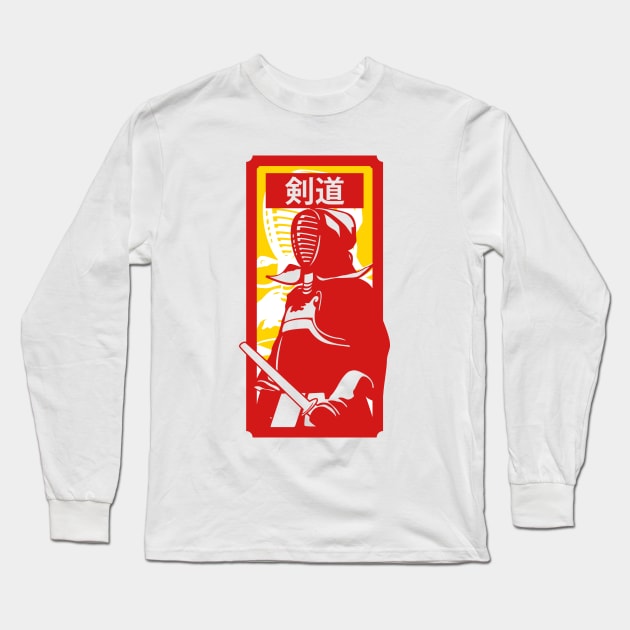 Kendo Warrior Sign Long Sleeve T-Shirt by AnotherOne